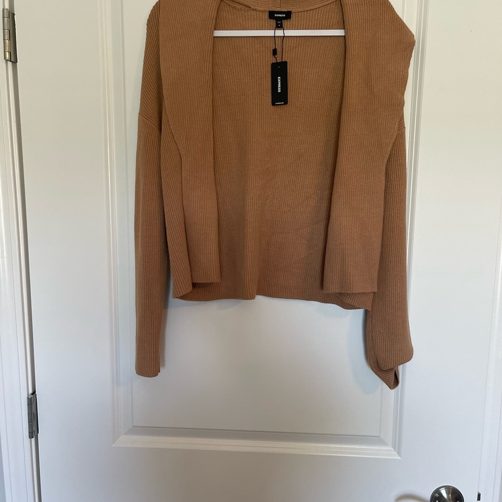 Express Women's Tan Cardigan Sweater